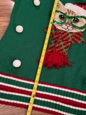 Ugly Christmas Cat Sweater Size Large thumbnail 5