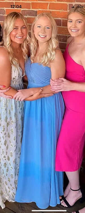 Azazie Blue Dress thumbnail 1