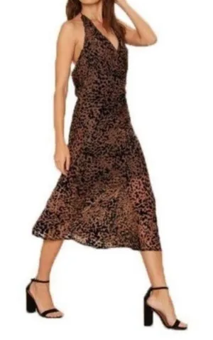 Foxiedox Cheetah Print Backless Halter Midi Dress XS thumbnail 1