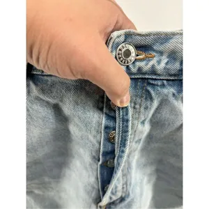Mango MNG Andy Distressed Denim Shorts Button Fly Raw Hem Size 10 thumbnail 6