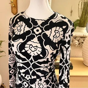 TORY BURCH‎ Printed Black White Silk Dress Women Size Small thumbnail 3
