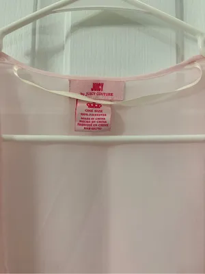 Juicy Couture Light Pink Sheer Kimono with Red Logo Hem thumbnail 2