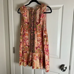 Free People "Summer in Tulum Floral Printed Linen Tunic Top - Size M⁠ thumbnail 2