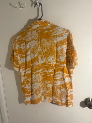 Reformation Yellow Cuban Print Collared Shirt thumbnail 7