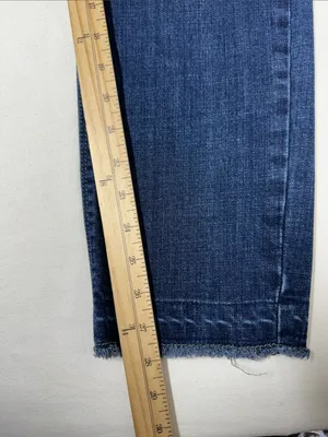 Women's Straight Leg Distressed Jeans in Dark Blue thumbnail 7