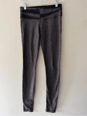 Lululemon Wunder Under Leggings Giant Herringbone Heathered Black SZ‎ 6 thumbnail 2