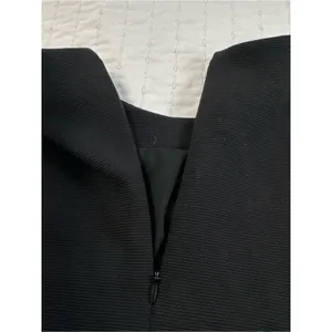 Ann Taylor Black Cap Sleeve Peplum-Style Top with Gold Button Tabs Detail Size M thumbnail 11