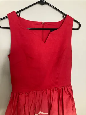 Collectif Red & Black London Print Fit-and-Flare Dress thumbnail 3