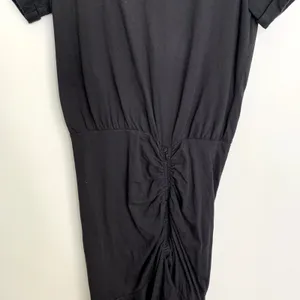 Veronica Beard Pima Cotton Ruched Black Mini Dress Womens Small thumbnail 6