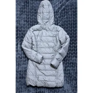 THE NORTH FACE Women's 550 Goose Down Hooded Zip Quilt Puffer Gray Coat Size S thumbnail 10