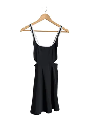 Abercrombie & Fitch Side Cutout Traveler Mini Dress Black White Women’s XS thumbnail 2