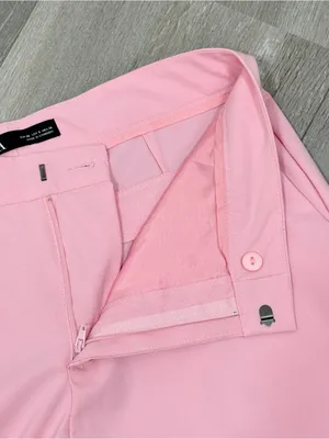 Zara Mid Rise Crop Ankle Trouser Dress Pants Pink Size 6 Office Career Chino thumbnail 7