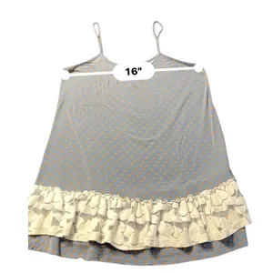 Matilda Jane Polka Dot Lace‎ Ruffle Hem Camisole Top Blue Orange Women L 24522T thumbnail 5