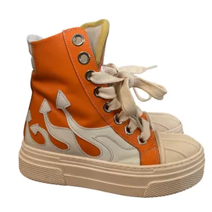 EUC Cristian Zerotre Calipso 300 Flame High Top Platform Sneakers Sz 39 Orange thumbnail 4