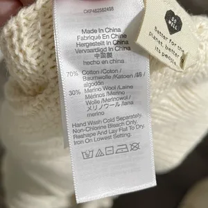 Madewell Ruffle-Neck Pullover Sweater in Cotton/Wool Blend Cream Size‎ XS thumbnail 5