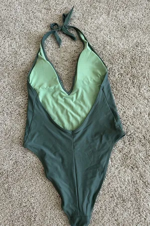 Aerie Green Halter One Piece Swimsuit thumbnail 2