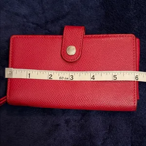Coach Red Leather Key & Card Holder thumbnail 6