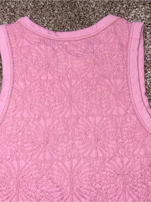 Pink Rose Textured Tank Top Women's S/M Pink Sleeveless Top thumbnail 10