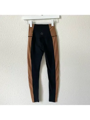 Beyond Yoga Spacedye Vitality Colorblock Legging Darkest Night Caramel Toffee XS thumbnail 2