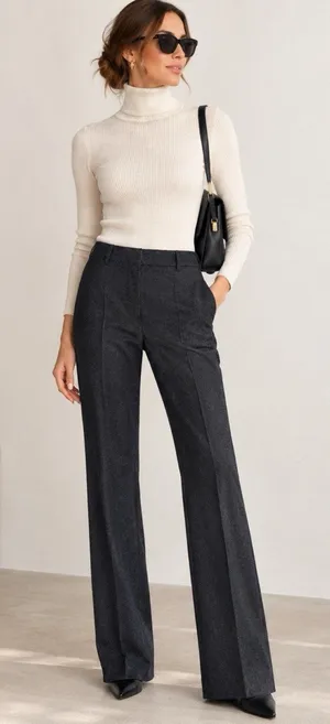Prada Charcoal grey Wool Pants Italy Size 4 Minimalist quiet luxury trousers thumbnail 1