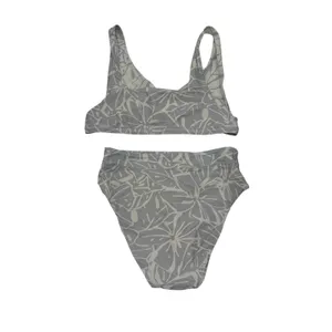 Madewell Reversible‎ Bikini Set Womens M Gray Tropical Floral High Waist Swim thumbnail 4