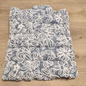 MAINSTRIP Puffer Floral Flocked Embroidered‎ Denim Vest Size Small thumbnail 2