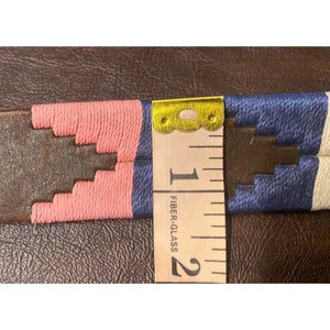 Pampeano Dulce Argentine Leather Woven Belt Pink Navy Cream Brown XL 38"-44" thumbnail 7