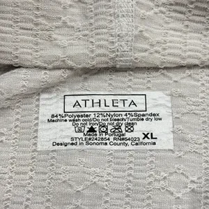 Athleta Hoodie Womens XL Grey Seamless Pointelle Knit Long Sleeve‎ Thumbhole thumbnail 5