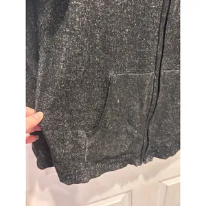 Lulu-B Womens Black White Marled Full Zip Mock Neck Cotton Sweater Large Natural thumbnail 6