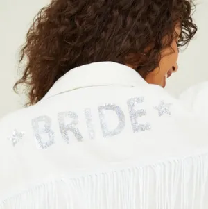 NWT Altar’d State Bride White Jean Jacket thumbnail 8