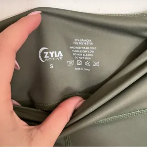 ZYIA Active Army Green Mesh Light N Tight High Rise Leggings Size Small thumbnail 4