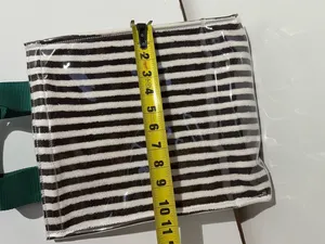 NWOT Anthropologie Coated Terry North South Small Tote Black, White & Green thumbnail 7