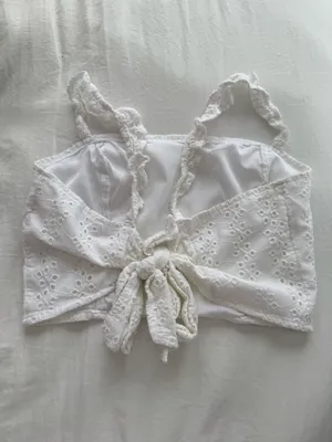 White Eyelet Hollister Crop Top thumbnail 2