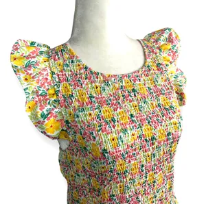 Anthropologie Cool Mode Ditsy Floral Smocked Bodice Midi Dress thumbnail 8