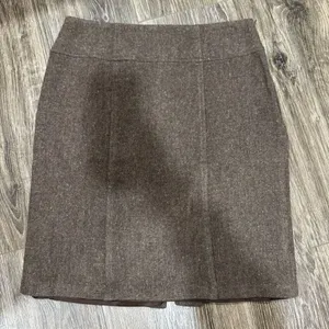 Banana Republic Petites Women's Size 6 Stretch 88% Wool Blend Brown Knit Skirt thumbnail 1
