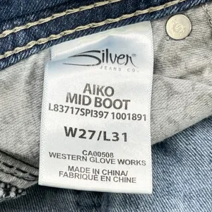 Silver Jeans Aiko Mid Boot Women 27 Low Rise Super Stretch Western Rodeo Country thumbnail 12