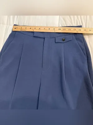 Madewell High Rise Wide Leg Single Pleat Pants in Dusty Blue Size 8 thumbnail 4