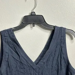 Ann Taylor LOFT Women Navy‎ Blue V-neck Blouse Top Size Small. thumbnail 4