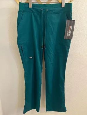NWT Grey’s Anatomy By Barco Tie Front Cargo Pants Hunter Green Small thumbnail 2