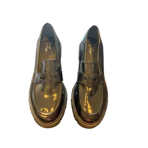 Crown Vintage‎ Women's Black Chunky Platform Penny Loafers Size 10 thumbnail 2