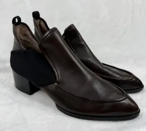 Donald Pliner‎ Benson Dark Brown Leather Block Heel Ankle Booties Womens 8.5 M thumbnail 1