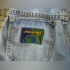 Vintage Ecolojeans by Lee long denim jean shorts, size 14 regular thumbnail 3