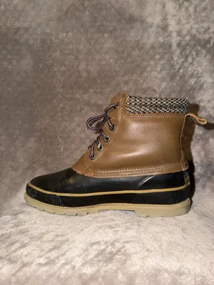 Cherokee Brown Leather and Rubber Duck Boots with Knit Collar thumbnail 5