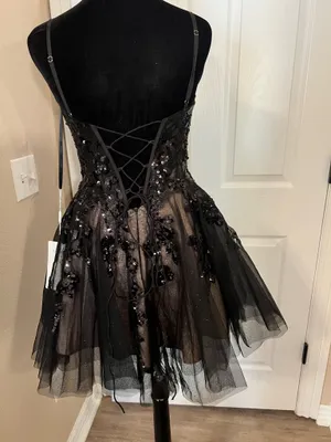 Stacees black a line homecoming fairy core dress with lace and corset thumbnail 8