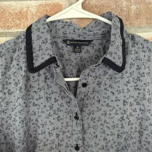 Brooks Brothers Floral Striped Button Up Shirt Dress Tie Waist Sz 8 thumbnail 4