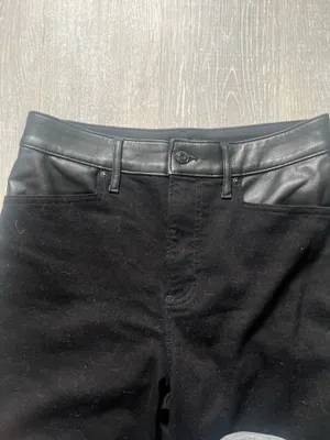 Express 90s Skinny High-Rise Jeans with faux leather panel thumbnail 3