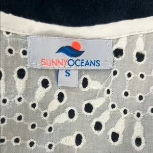 White Eyelet Swim Cover thumbnail 6