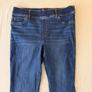 Spanx Flare Jeans Womens XL Petite Blue Pull On High Rise Stretch Denim thumbnail 9