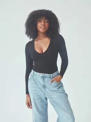 Klassy Network Deep V Long Sleeve Ribbed Bramisui thumbnail 2