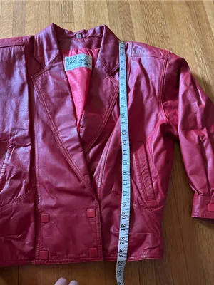 Wilson's Leather True Vintage 1980’s “Cherry Red” Jacket with Square Snaps, Size S thumbnail 3